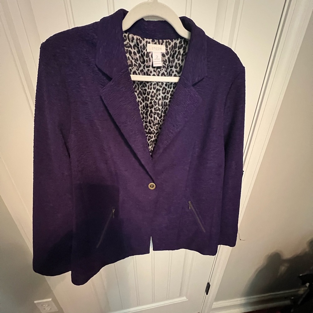 Chico's Purple Blazer Size 3
